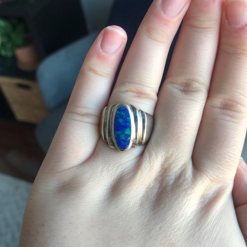 Antique Malachite and Azurite Ring